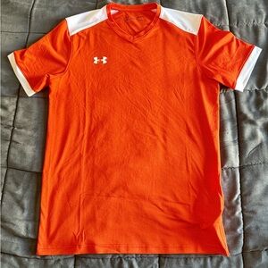 Under Armour HeatGear Men's Vivid Orange and White Fitted Tee